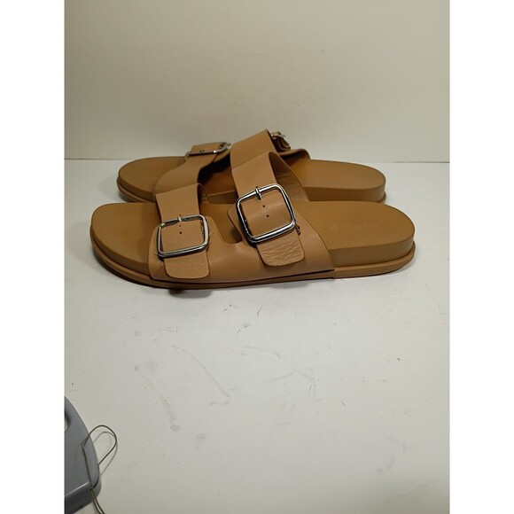 Torrid Size 9 WW WIDE Tan Buckle Slide Sandals Casual Flat Comfort - Picture 2 of 11